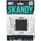 SKANDY Выключатель 2-клавишный 10А SK-V04Bl черный IEK