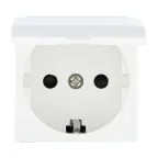 Розетка с з/к, шторками и крышкой (белый) LK45 | 851504-1 | Ecoplast