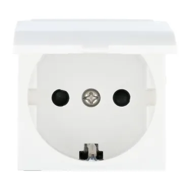 Розетка с з/к, шторками и крышкой (белый) LK45 | 851504-1 | Ecoplast