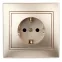 1-202-04 Intro Розетка 2P+E Schuko, 16А-250В, IP20, СУ, Plano, шампань | Б0030059 | Intro