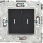 SKANDY Выключатель 2-клавишный проходной с индикацией 10А SK-V10Bl черный IEK