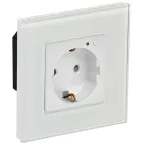 iTEQ SMART-розетка 16А WIFI+BLE стекл/р. з/ш. бел. | IT-R16SFWBG-K01 | ONI