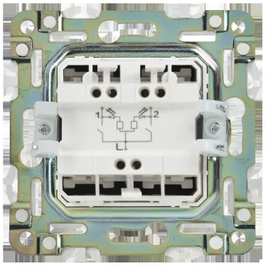 SKANDY Выключатель 2-клавишный проходной с индикацией 10А SK-V10Bl черный IEK