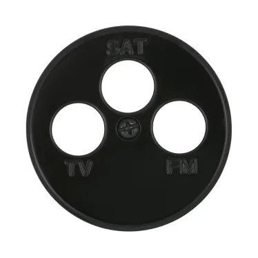 Накладка для розетки TV+FM+SAT, 3 отверстия , черн., LK Vintage | 885408-1 | Ecoplast
