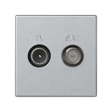 Розетка TV+SAT цвета алюминий K45 Connect | K130A-8 | Simon
