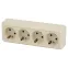 2-208-02 Розетка 4х2P+E, 16А-250В, IP20, ОУ, Quadro, сл.кость | Б0051133 | Intro