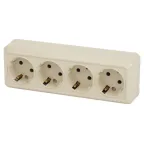 2-208-02 Розетка 4х2P+E, 16А-250В, IP20, ОУ, Quadro, сл.кость | Б0051133 | Intro