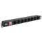 Блок розеток 19 (8шт)PDU с LED выключателем алюминевый профиль 1U ВХОД С14 без шнура | PH12-8D3 | ITK