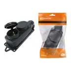                  Розетка двухместная с заглушками каучук 2Р+РЕ 16А 250В IP44 | SQ0612-0010 | TDM
               