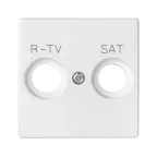                  Накладка для розетки R-TV+SAT с пиктограммой "R-TV SAT" белого матового цвета S82 Concept | 8200097-090 | Simon
               
