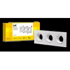 LIGHTING Светильник 4103 встраиваемый под лампу 3хMR16 квадрат пластиковый белый IEK