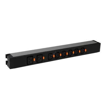 Блок распределения питания (PDU) - 6 розеток С13 и 2 розетки С19 -клеммный блок - 19' - 16А
