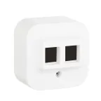                  Quteo Адаптер для 1 или 2 розеток RJ45 Keystone белый наружный
               