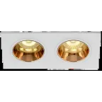 LIGHTING Светильник 4108 встраиваемый поворотный под лампу 2хGU10 белый/золото пластик IEK