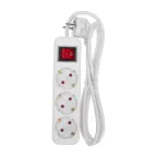                  Удлинитель STANDARD 3 гнезда, 1,5м, 3х1,0мм², с/з, с выключателем, белый | 13-4012 | REXANT
               
