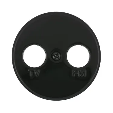 Накладка розетки TV+FM 2 (черный) Vintage | 885208-1 | Ecoplast