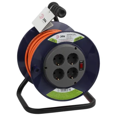 Удлинитель силовой ЭРА RPx-4es-3x1.5-20m на п. катушке c/з 4 гн 20м ПВС 3х1.5 | Б0046849 | ЭРА