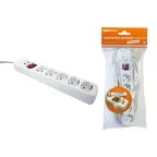 Удлинитель бытовой  У05В-USB 5 гнезд, 2USB разъема, 1,5 метра, вык., з/к, ПВС 3х1мм2  16А/250В  | SQ1303-0302 | TDM