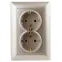 4-205-04 Intro Розетка 2X2P+E Schuko, 16А-250В, СУ, Solo, шампань | Б0043336 | Intro