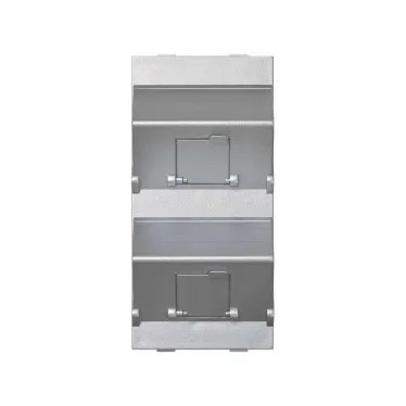Simon Connect Наклонный адаптер на 2хRJ45 коннектора, S-модуль, алюминий | S80B-8 | Simon
