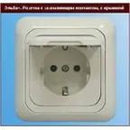 Розетка эльба с з/к и крышкой кремовая | Э1-02-31 | Рувинил