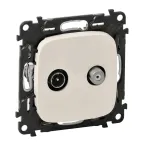                  Valena ALLURE Розетка TV-SAT двухкабельная с лицевой панелью слоновая кость
               