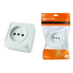 Розетка 2П открытой установки IP20 10А 250В (керамика) белая "Ладога" | SQ1801-0110 | TDM