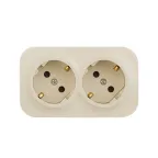                  Quteo розетка двойная с заземлением с защитными шторками - 16 A - 250 В IP 20 - Слоновая кость
               