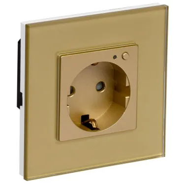 iTEQ SMART-розетка 16А WIFI+BLE стекл/р. з/ш. зол. | IT-R16SFWBG-K22 | ONI