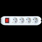                  Колодка 4GS-SMART четырехместная с выключателем 16А с заземлением 5440 | 4690612010496 | IN HOME
               