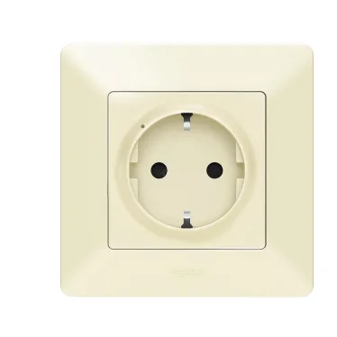 Valena Life with NETATMO Умная розетка 2К+З 16А 230В. Цвет Слоновая кость