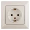 4-202-02 Intro Розетка 2P+E Schuko, 16А-250В, СУ, Solo, сл.кость | Б0043313 | Intro