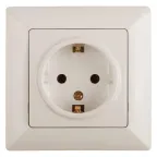 4-202-02 Intro Розетка 2P+E Schuko, 16А-250В, СУ, Solo, сл.кость | Б0043313 | Intro