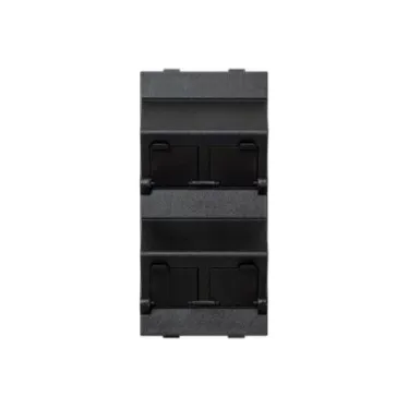 Simon Connect Наклонный адаптер на 4хRJ45 коннектора, S-модуль, графит | S80C-14 | Simon