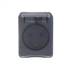 AtlasDesign Profi54 розетка с заземлением со шторками IP54 16А 250B, АНТРАЦИТ, Россия