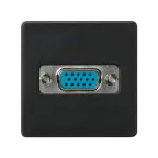                  Simon 27 Розетка для подключения VGA-разъёма, HD15, винтовое соединение, широкий модуль, S27, графит | 2700091-038 | Simon
               