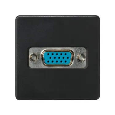 Simon 27 Розетка для подключения VGA-разъёма, HD15, винтовое соединение, широкий модуль, S27, графит | 2700091-038 | Simon