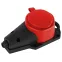 Колодка каучуковая с заземлением 1 розетка 16A IP44 красная KX-1e-RED-IP44