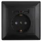 4-410-05 Intro Розетка P+E Schuko со шторками, 16А-250В + 2хUSB, СУ, Solo, антрацит | Б0043407 | Intro