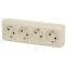 2-207-02 Розетка 4х2P, 16А-250В, IP20, ОУ, Quadro, сл.кость | Б0051129 | Intro