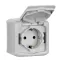 Quteo Серый Розетка с заземлением со шторками IP44 | 782351 | Legrand