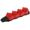 Колодка каучуковая с заземлением 4 розетки 16A IP44 красная KX-4e-RED-IP44