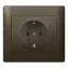 Galea Life Розетка с заземлением в корпусе dark bronze
