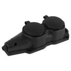 Колодка каучуковая с заземлением 2 розетки 16A IP44 черная KX-2e-B-IP44