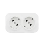 Quteo розетка двойная с заземлением с защитными шторками 16 A 250 В IP 20 Белая