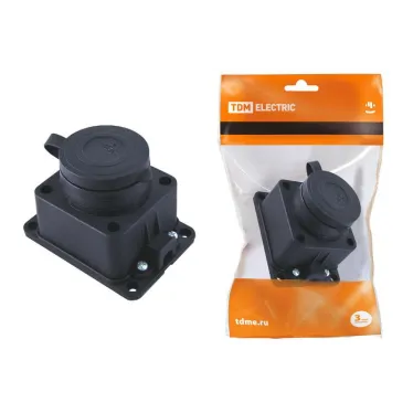 Розетка настенная с заглушкой каучук 2Р+РЕ 16А 250В IP44  | SQ0612-0003 | TDM