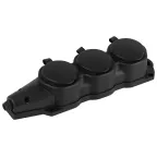 Колодка каучуковая с заземлением 3 розетки 16A IP44 черная KX-3e-B-IP44