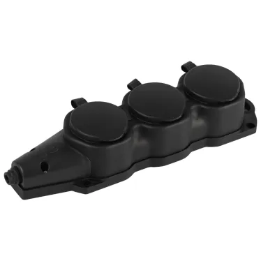 Колодка каучуковая с заземлением 3 розетки 16A IP44 черная KX-3e-B-IP44
