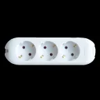                  Колодка 3G-SMART трехместная 16А с заземлением 5330 | 4690612010465 | IN HOME
               