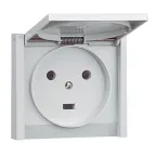 Розетка 20 A - Программа Plexo - 2К+3 - 230 В - IP44-IK08 - для встроенного монтажа -серый